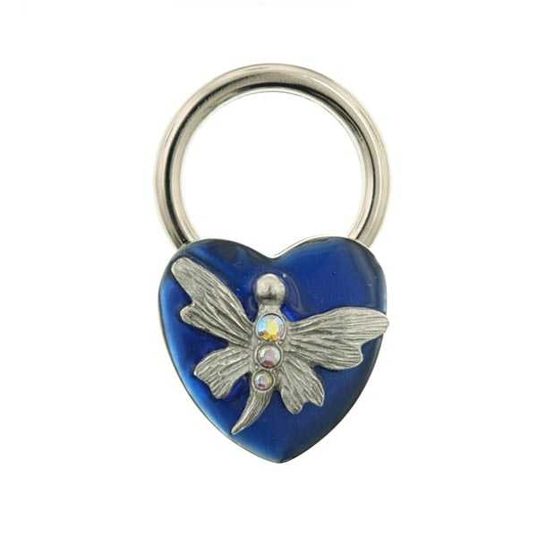Kitty Cat Turquoise Heart Key Ring