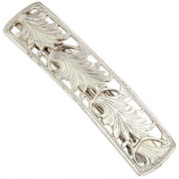 Timeless Silver Motif Leaf Barrette