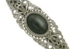 Victorian Style Filigree Onyx Hue Cabochon Barrette