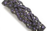 Purple Hematite Tone Rhinestone Barrette