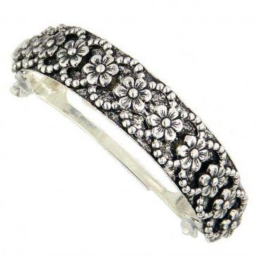 Silver Toned Flower Ponytail Holder