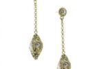 De Luca Rocky Gold Tone Linear Drop Earrings