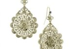 De Luca Brass Flower Knit Filigree Earrings