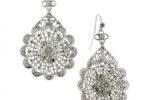 De Luca Silver Flower Knit Filigree Earrings
