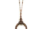 Ornate Copper Tone Magnifying Glass Necklace (Manor House)