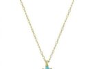 Turquoise and Crystal Floral Gold Short Necklace