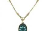 Victoria’s Intaglio Indicolite Oval Pendant Necklace