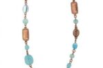 Beyond the Sea Copper and Aqua Blue Long Stranded Necklace
