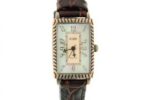 Brown Leather Watch with Mother of Pearl Face