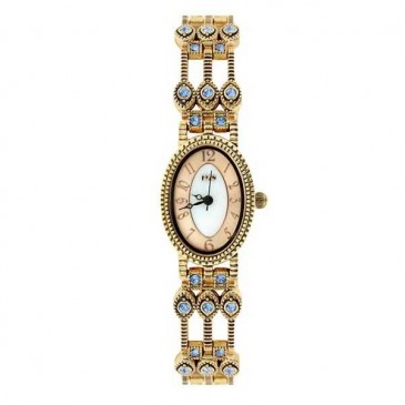Copper or Gold Toned 1928 Jewelry Metal Band with embedded with Swarovski stones