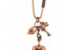 Topaz & Copper Heart Charm Key Ring