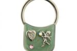 Green Enamel Angel Love Key Ring