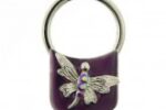 Purple Enamel Butterfly Square Key Ring