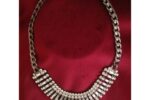 Silver & Jet Tone Rhinestone Necklace