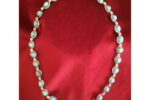 Turquoise Bead Rhinestone Silver Tone Necklace