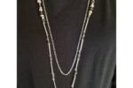 Polly Simone's "When the Going Gets Tough Power Ball" Black Stone & Sparkle Necklace